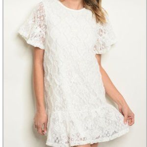 Love Riche Off-White Lace Dress